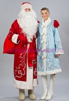 Костюмы Деда Мороза и Снегурочки -  Комплект «Кремлевский красный»
