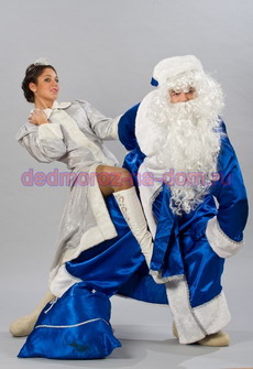 Костюмы Деда Мороза и Снегурочки -  Комплект «Кремлевский синий»