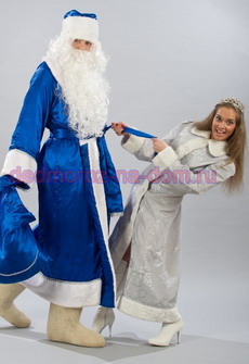 Костюмы Деда Мороза и Снегурочки -  Комплект «Кремлевский синий»