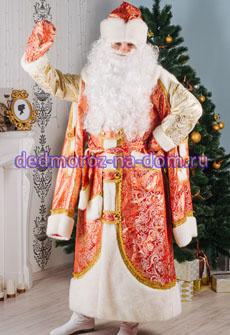Костюмы Деда Мороза и Снегурочки -  Комплект «Царский красный»